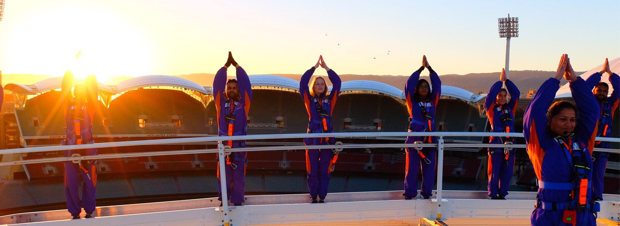 RoofClimb Yoga. Adelaide Oval. Cultural Attractions of Australia.