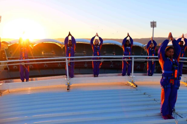 RoofClimb Yoga. Adelaide Oval. Cultural Attractions of Australia.
